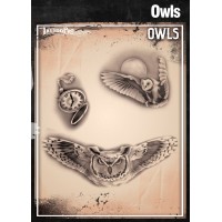 Airbrush Tattoo Pro Stencil Owls (Owls)